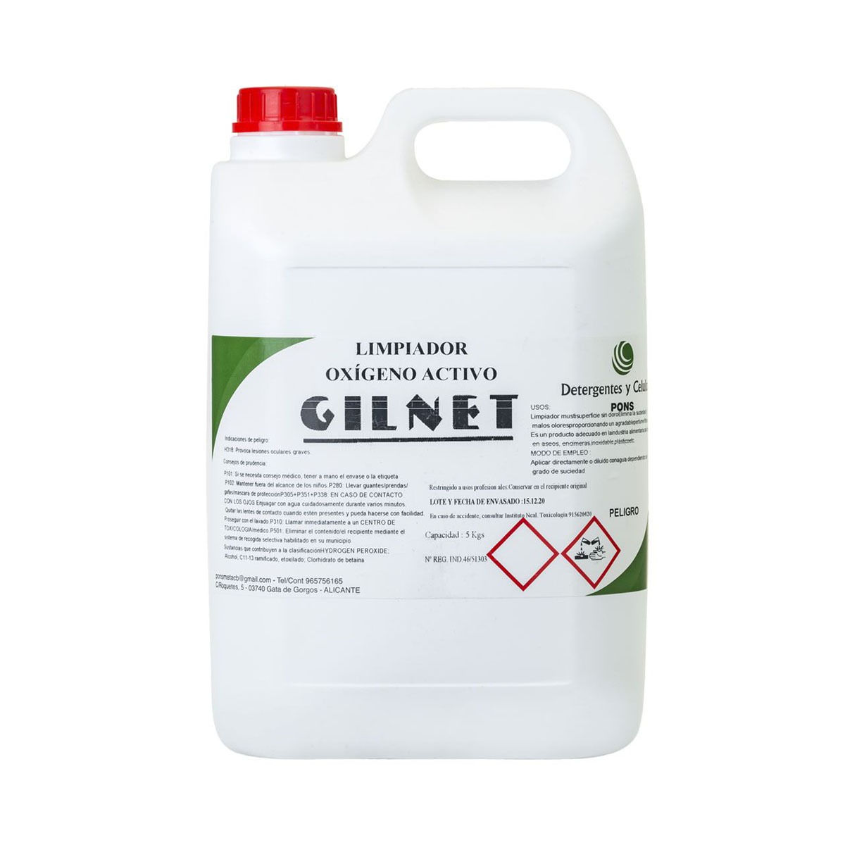 Limpiador oxigeno activo GILNET 5L - DETYCEL Productos de limpieza